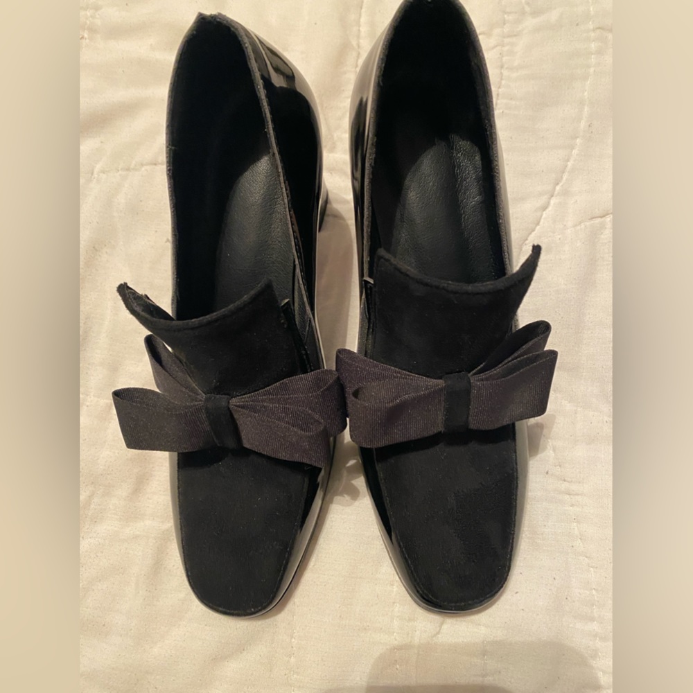 Black Bow-Accent Women's Heels